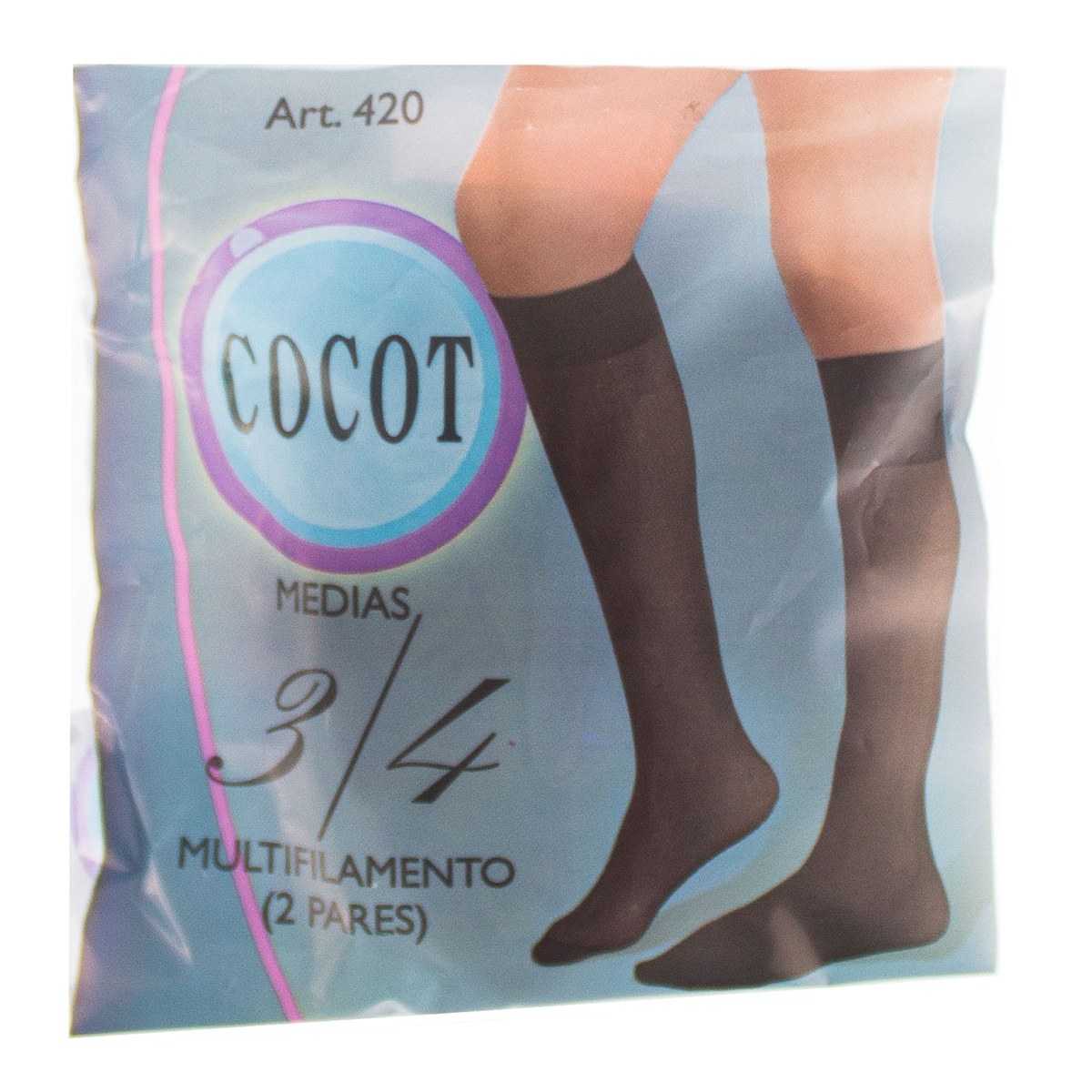 Pack de 24 medias 3/4 pantalonera con puntera, color tostado | Rupless