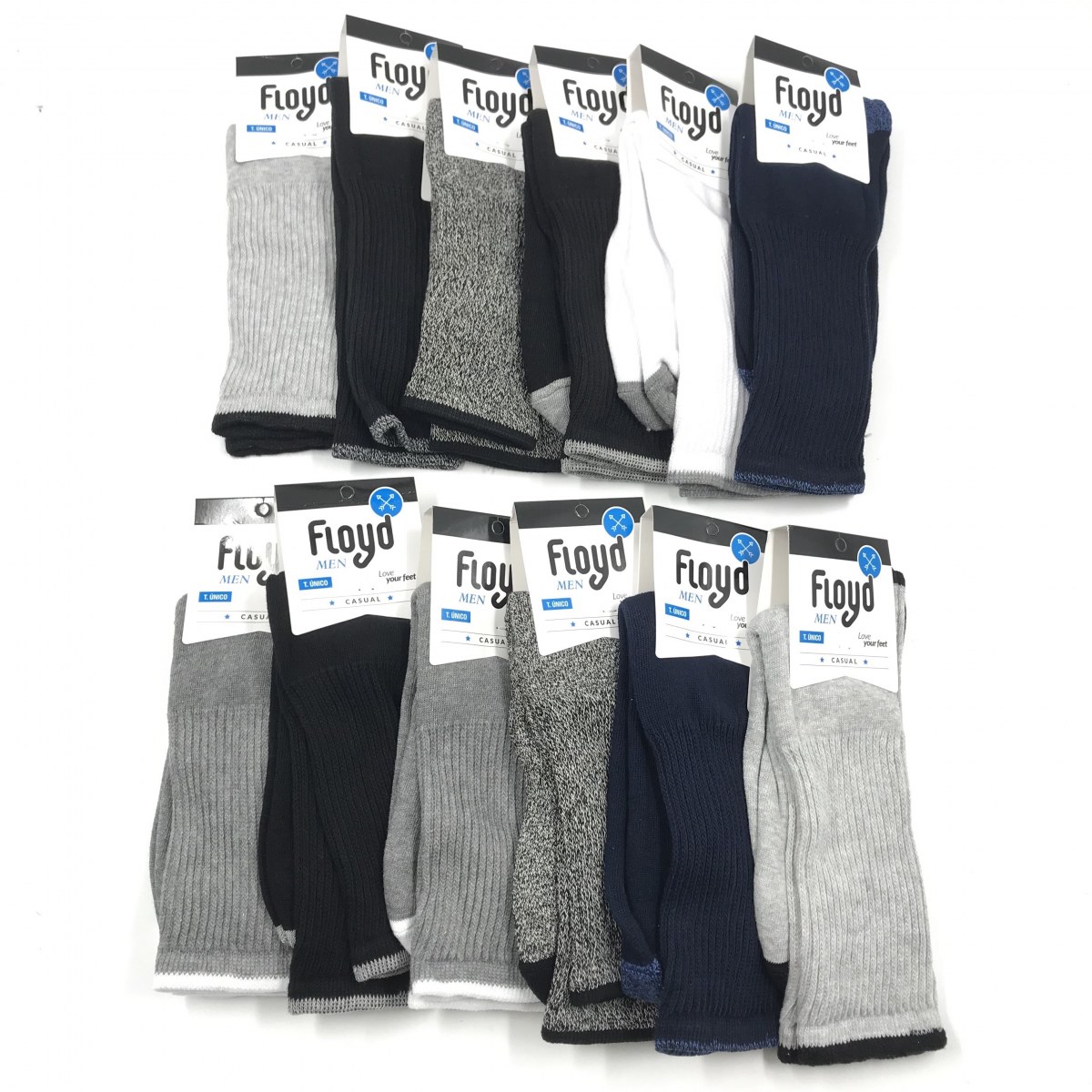 Pack de 12 Pares de Medias Floyd Hombre Lisas Media Caña | Rupless